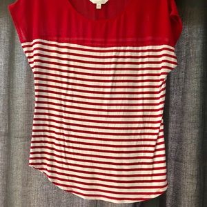 Charming Charlie red striped shirt